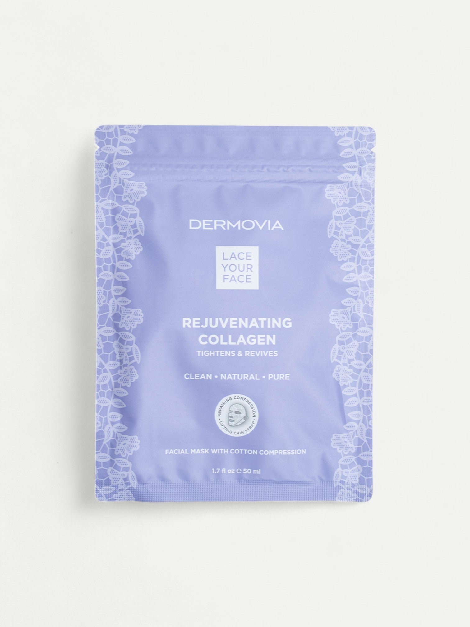 Dermovia Rejuvenating Collagen facial mask packaging on a white background