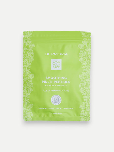 Green package of Dermovia Smoothing Multi-Peptides on a white background