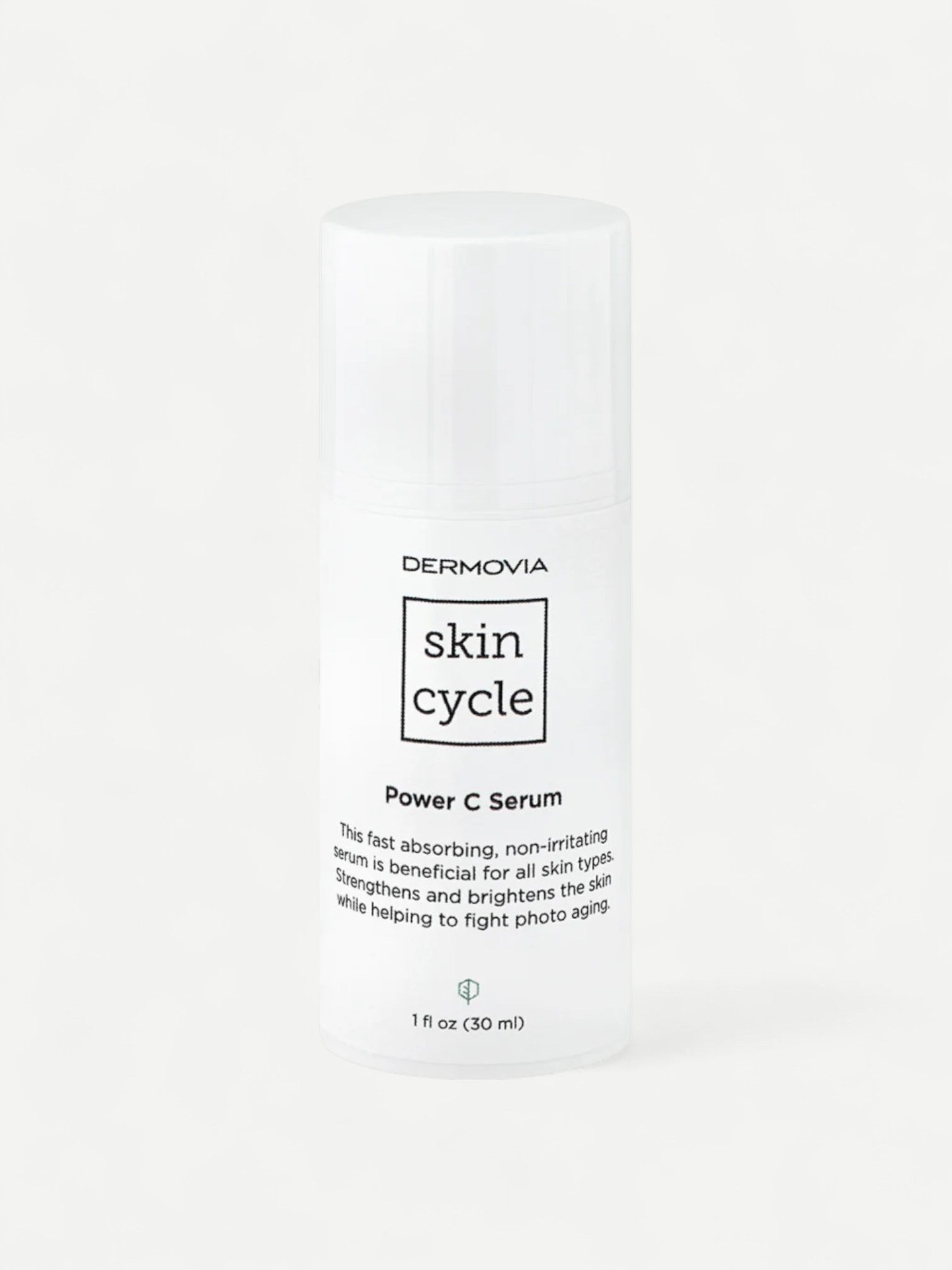 Dermovia skin cycle Power C Serum bottle on a white background