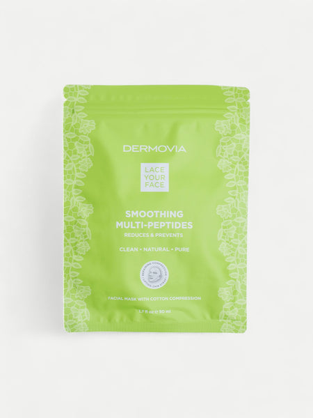 Green package of Dermovia Smoothing Multi-Peptides on a white background