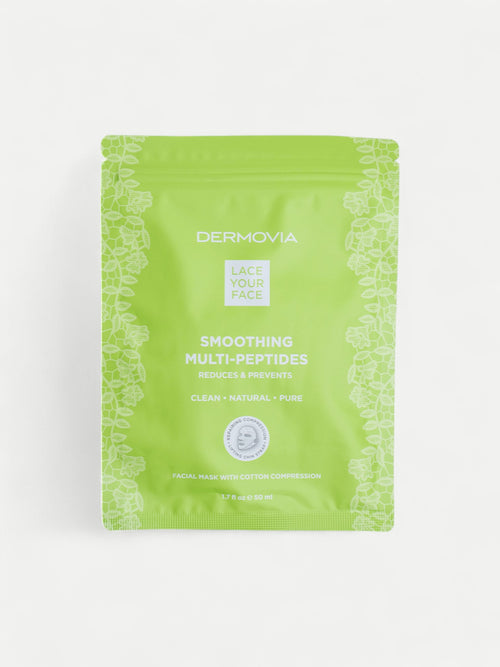 Green package of Dermovia Smoothing Multi-Peptides on a white background